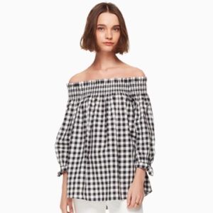 Kate Spade Gingham Off-Shoulder Top